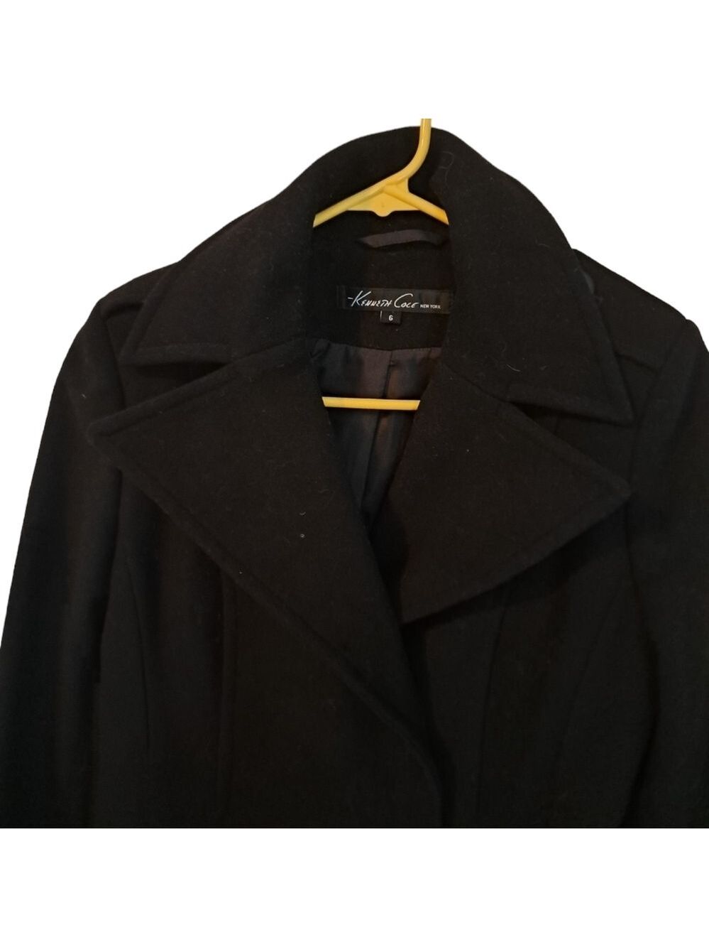 Ladies KENNETH COLE wool single breasted jacket peacoat navy blue coastal size 6 - Picture 8 of 12
